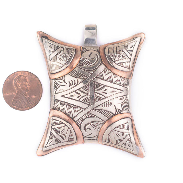 Handcrafted Tuareg Silver Pendant (Copper Amulet) - The Bead Chest