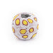 Yellow White Mosaic Jatim Java Bead (Single Bead, 20mm) - The Bead Chest