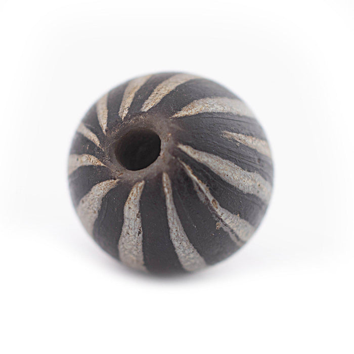 Black Stripe Jatim Java Bead (Single Bead, 20mm) - The Bead Chest