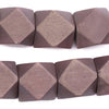Brown Diamond Cut Natural Wood Beads (20mm)