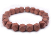 Light Brown Diamond Cut Natural Wood Beads (20mm) - The Bead Chest