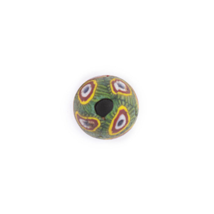 Green Mosaic Jatim Java Bead (Single Bead, 16mm) - The Bead Chest