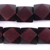 Dark Brown Diamond Cut Natural Wood Beads (20mm)