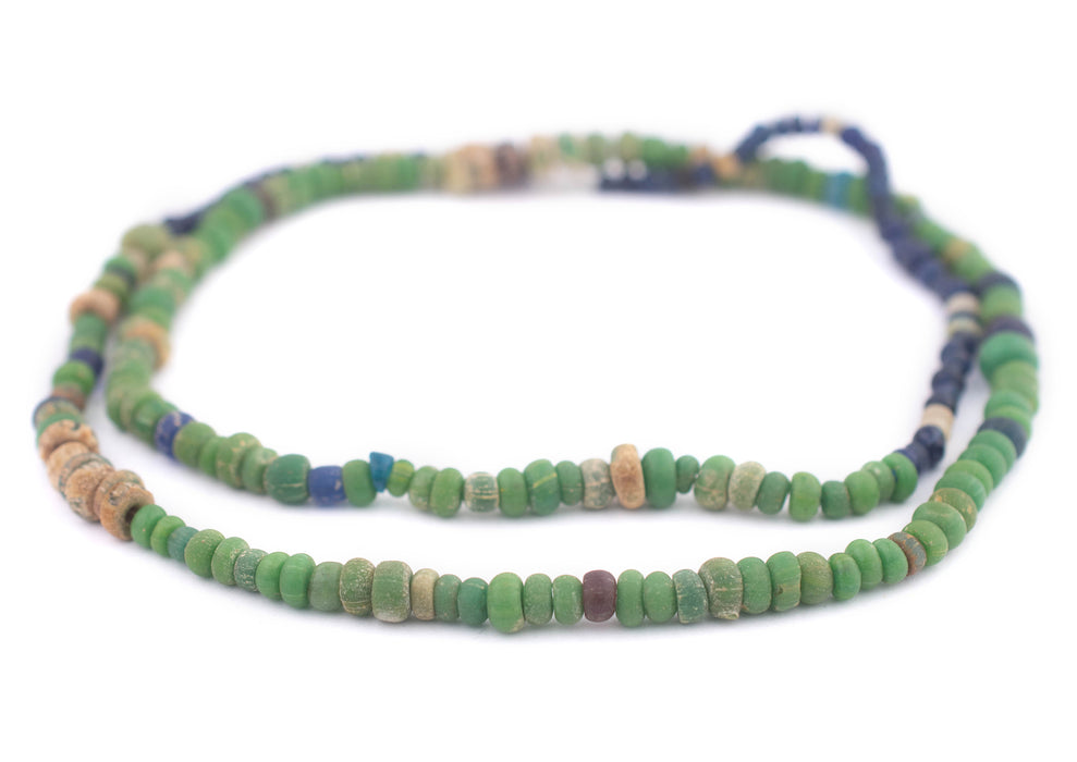 Green Ancient Djenne Nila Glass Beads (Unique) - The Bead Chest