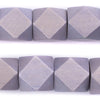 Light Grey Diamond Cut Natural Wood Beads (20mm)