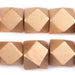 Gold Diamond Cut Natural Wood Beads (20mm) - The Bead Chest