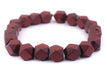 Cherry Red Diamond Cut Natural Wood Beads (20mm) - The Bead Chest
