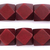 Cherry Red Diamond Cut Natural Wood Beads (20mm)