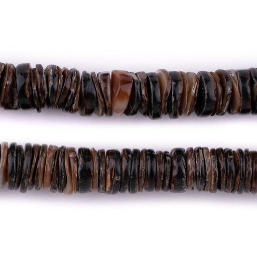 Dark Brown Natural Shell Heishi Beads (12mm)