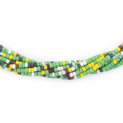 Aqua Medley Afghan Tribal Seed Beads (10 Strands)