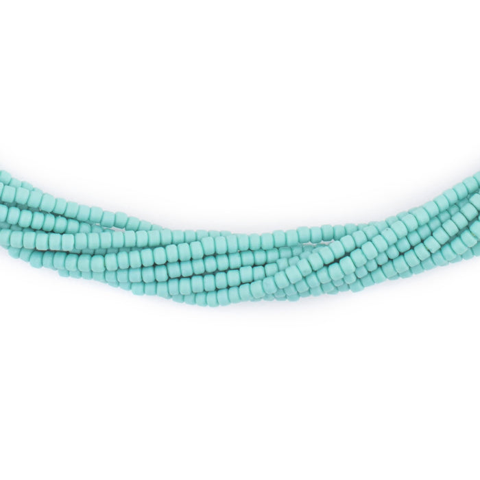 Turquoise Green Afghani Tribal Seed Beads (10 Strands) - The Bead Chest