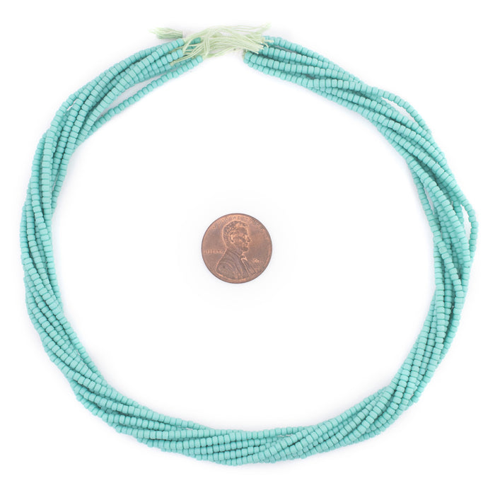Turquoise Green Afghani Tribal Seed Beads (10 Strands) - The Bead Chest