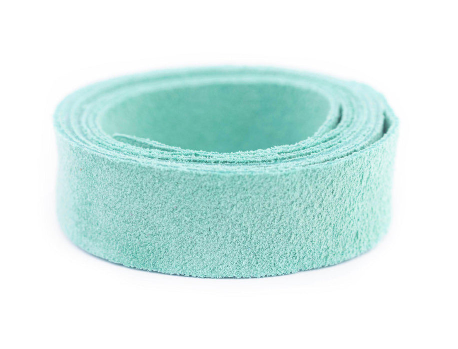 20mm Pastel Green Flat Suede Leather Cord (3ft) - The Bead Chest