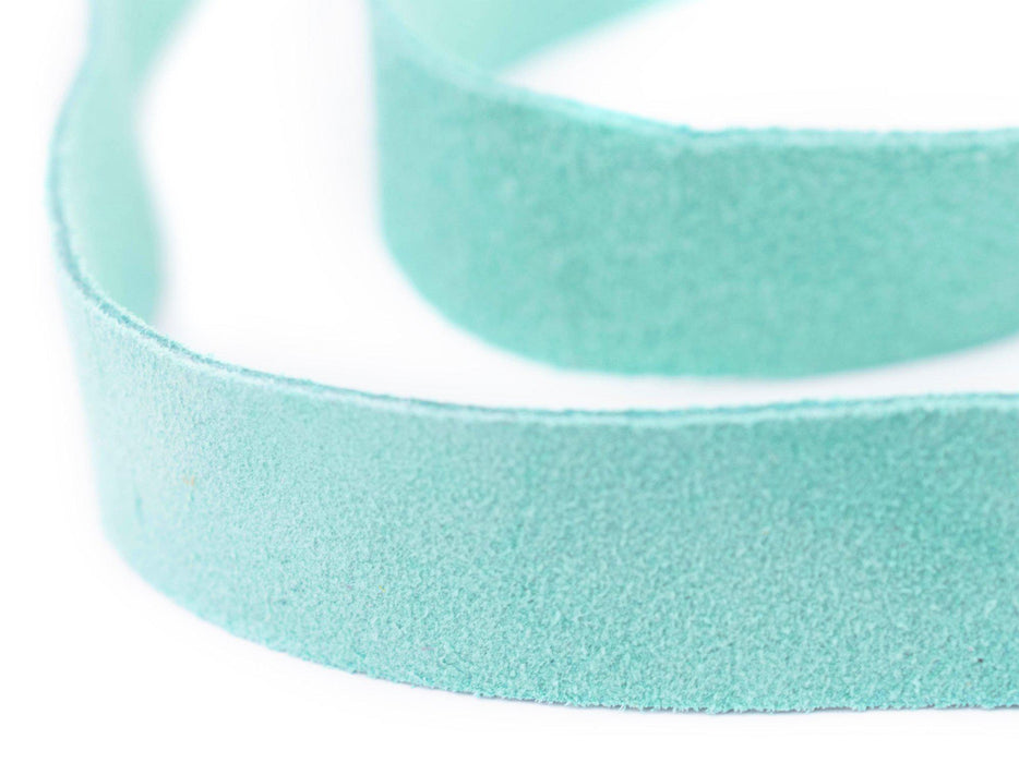 20mm Pastel Green Flat Suede Leather Cord (3ft) - The Bead Chest