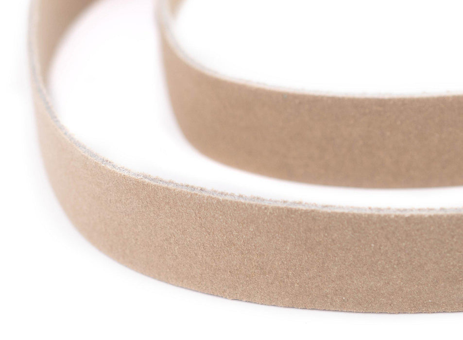 20mm Beige Flat Suede Leather Cord (3ft) - The Bead Chest