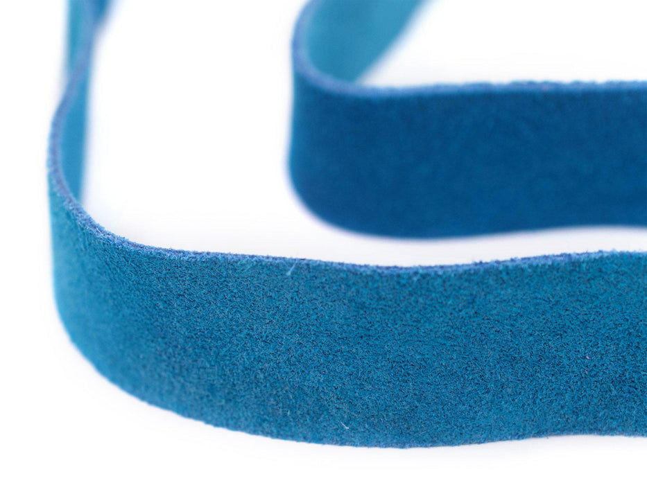 20mm Blue Flat Suede Leather Cord (3ft) - The Bead Chest