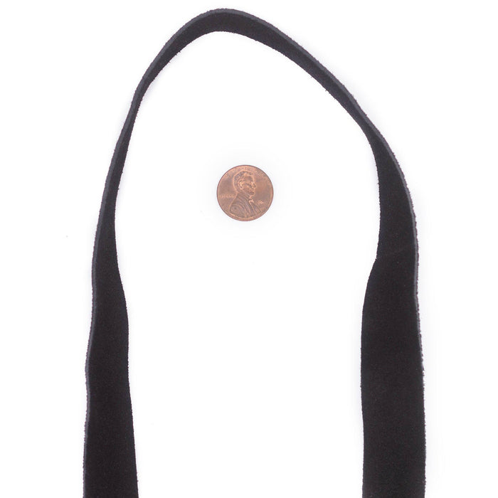 20mm Black Flat Suede Leather Cord (3ft) - The Bead Chest