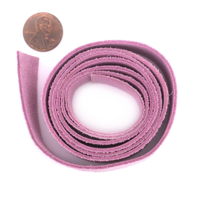 20mm Rose Pink Flat Suede Leather Cord (3ft) - The Bead Chest