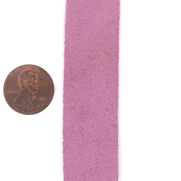 20mm Rose Pink Flat Suede Leather Cord (3ft) - The Bead Chest