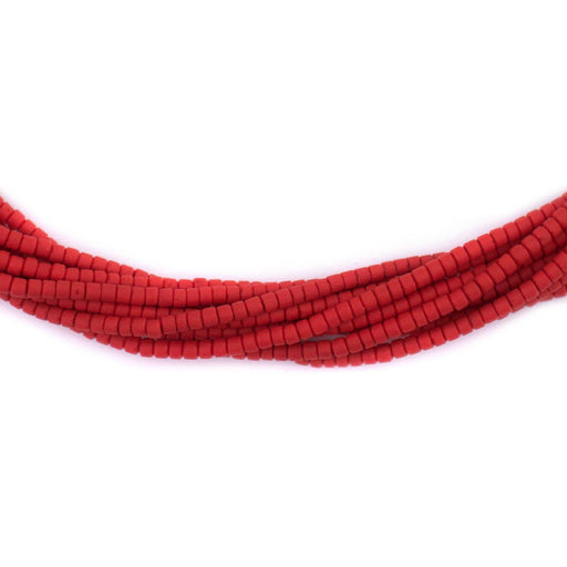 Crimson Red Afghan Tribal Seed Beads (10 Strands)