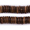 Chocolate Disk Coconut Shell Beads (15mm)