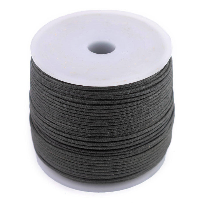 1.5mm Dark Grey Waxed Cotton Cord (300ft) - The Bead Chest