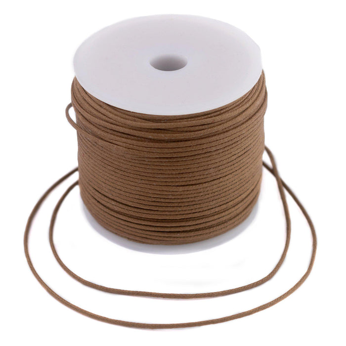 1.5mm Tan Brown Waxed Cotton Cord (300ft) - The Bead Chest