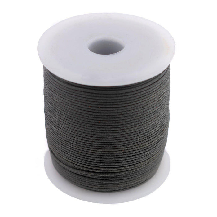 1.0mm Dark Grey Waxed Cotton Cord (300ft) - The Bead Chest
