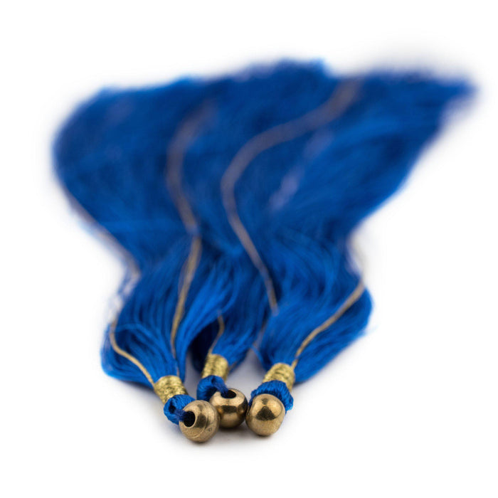 Cobalt Blue 18cm Silk Tassels (3 Pack) - The Bead Chest