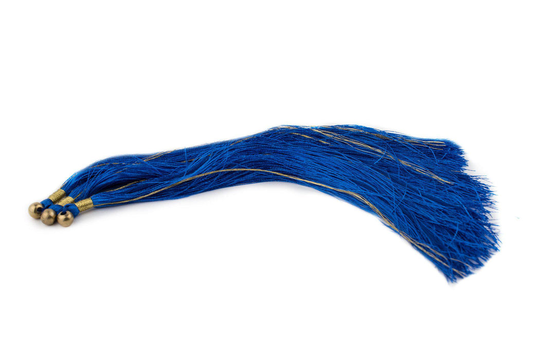 Cobalt Blue 18cm Silk Tassels (3 Pack) - The Bead Chest