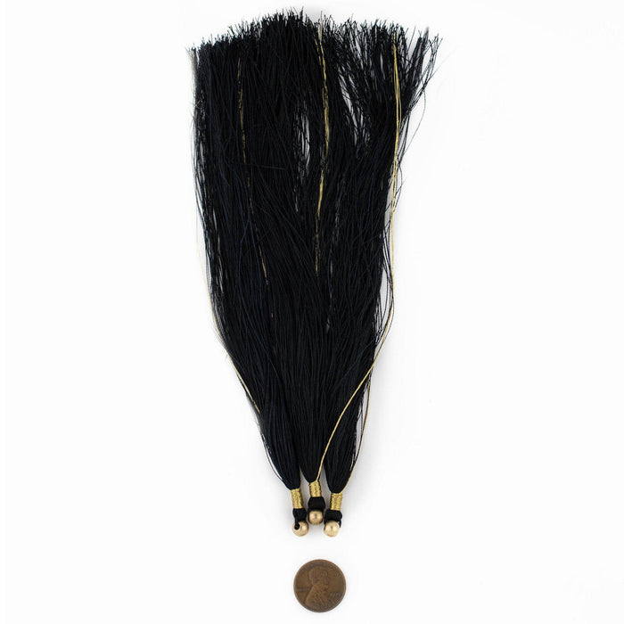 Black 18cm Silk Tassels (3 Pack) - The Bead Chest