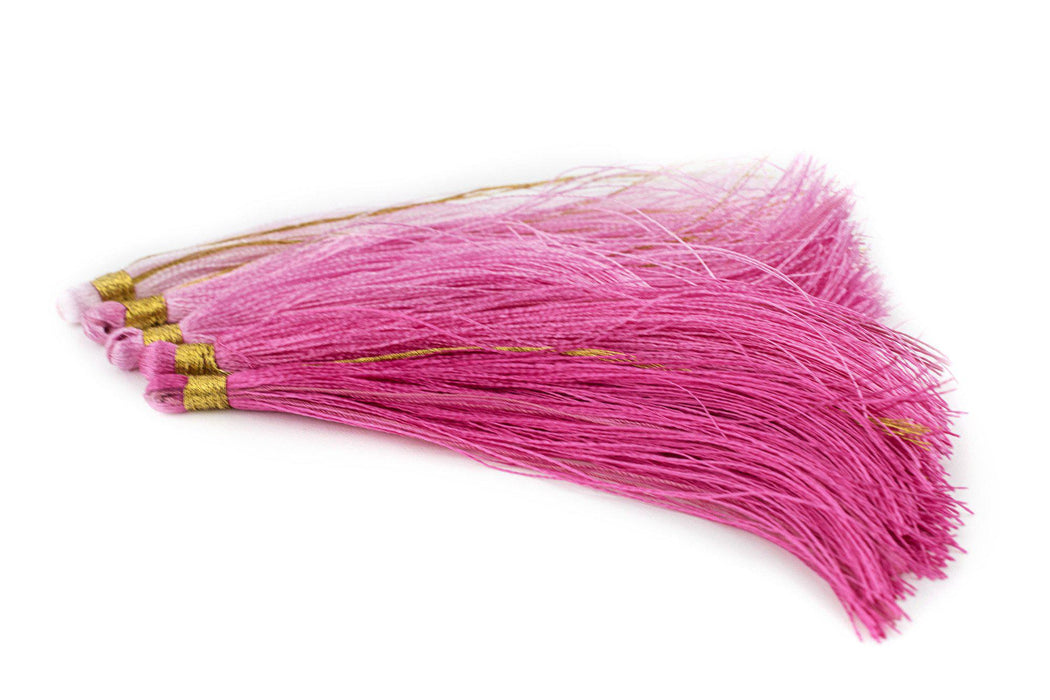 Shades of Pink: 9cm Silk Tassels (5 Pack) - The Bead Chest