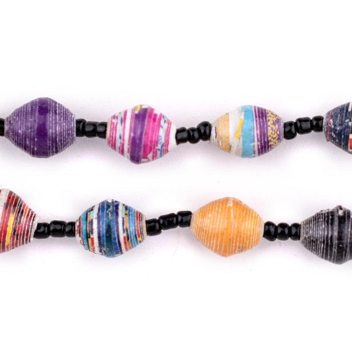 Rainbow Medley Recycled Paper Beads from Uganda - The Bead Chest
