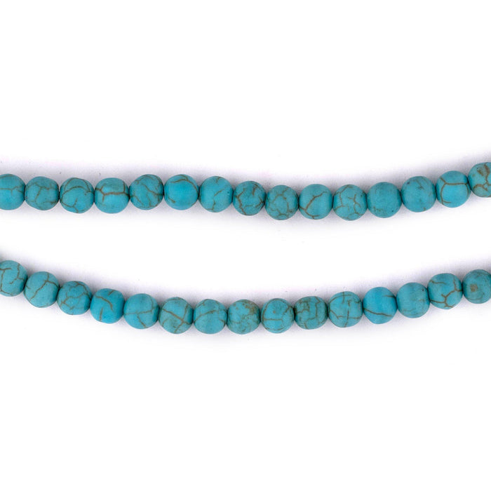Matte Round Green Turquoise Style Stone Beads (4mm) - The Bead Chest