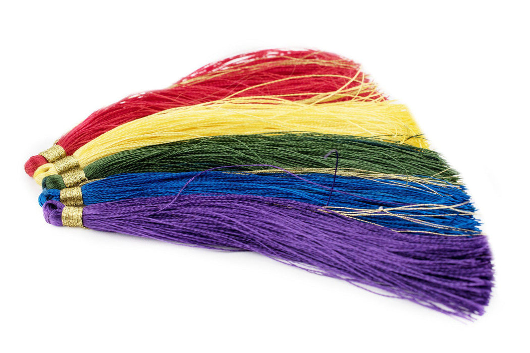 Colors of the Rainbow: 9cm Silk Tassels (5 Pack) - The Bead Chest