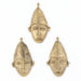 African Elongated Brass Mask Pendant (96x53mm) - The Bead Chest