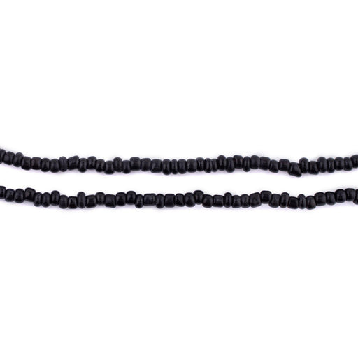 Black Java Glass Seed Beads (2.5mm, 48" Strand) - The Bead Chest