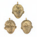 African Oblong Brass Mask Pendant (78x64mm) - The Bead Chest