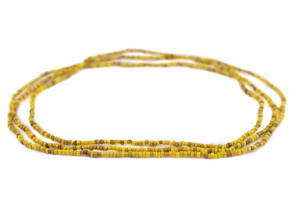 Yellow Java Glass Seed Beads (2.5mm, 48" Strand) - The Bead Chest