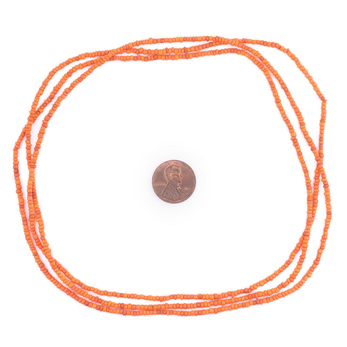 Orange Java Glass Seed Beads (2.5mm, 48" Strand) - The Bead Chest