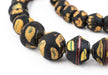 Antique Black & Yellow Venetian King Beads #1789 - The Bead Chest
