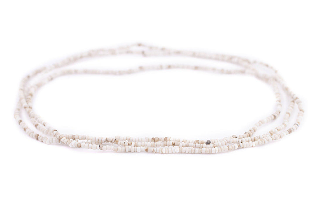 Vintage-Style White Java Glass Seed Beads (2.5mm, 48" Strand) - The Bead Chest