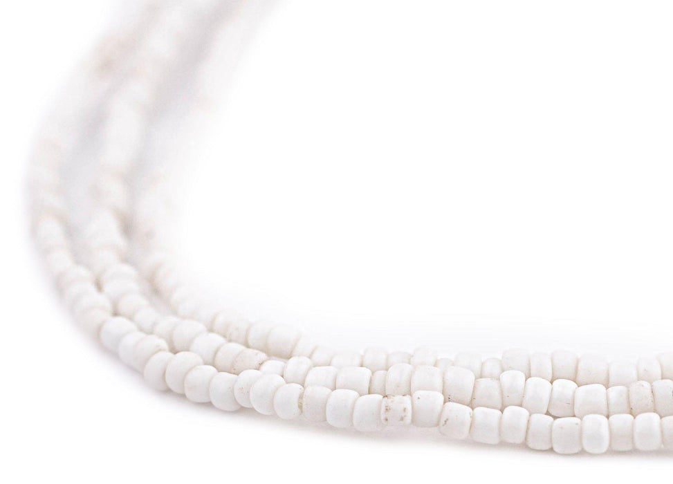 White Java Glass Seed Beads (2.5mm, 48" Strand) - The Bead Chest