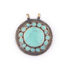 Aquamarine Style Inlaid Afghan Silver Pendant