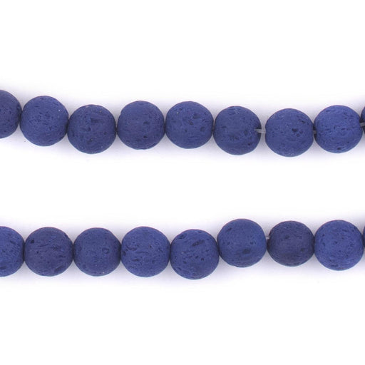 Lapis-Style Round Lava Beads (8mm) - The Bead Chest