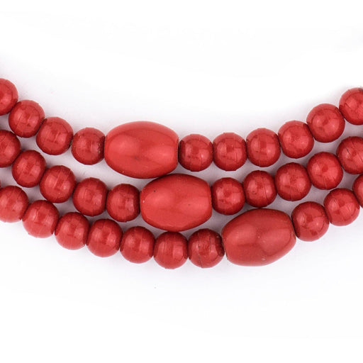 Crimson Red Vintage Czech Bead Necklace - The Bead Chest