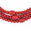 Crimson Red Vintage Czech Bead Necklace