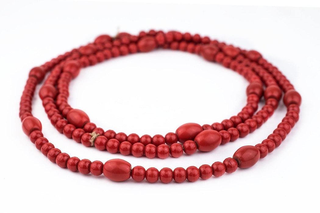 Crimson Red Vintage Czech Bead Necklace - The Bead Chest