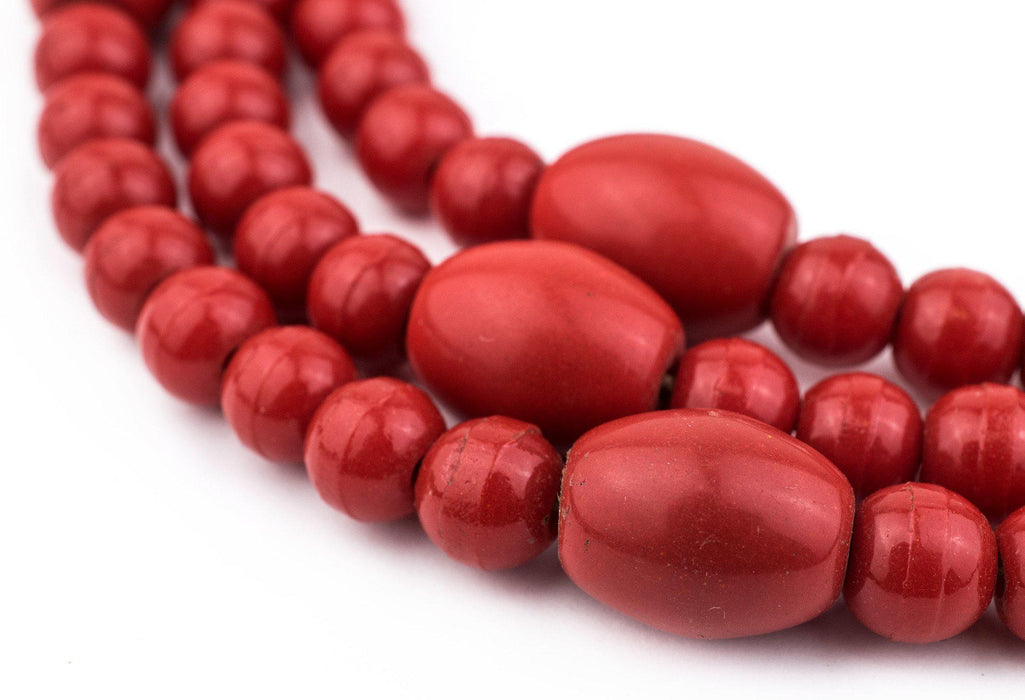 Crimson Red Vintage Czech Bead Necklace - The Bead Chest