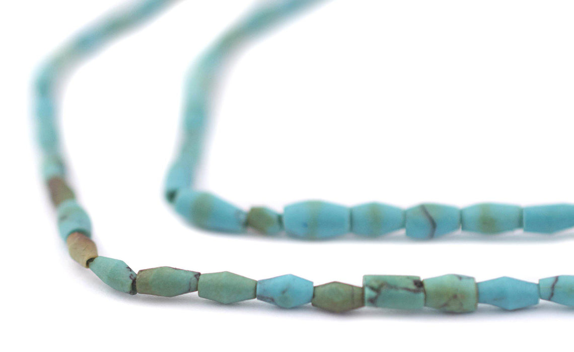 Light Turquoise-Style Afghani Stone Rice Beads (5x3mm) - The Bead Chest